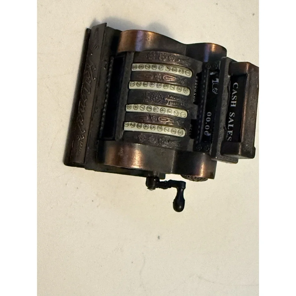 Vintage Metal Pencil Sharpener Figural Cash Register Antique Finish Home Decor